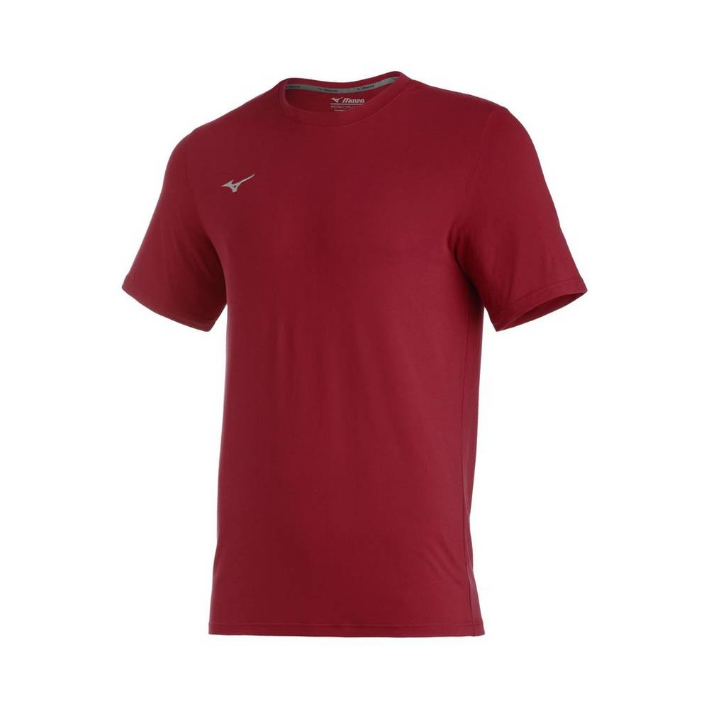 Mizuno Comp Diamond Short Sleeve Crew Férfi Futópóló Piros TBA321546